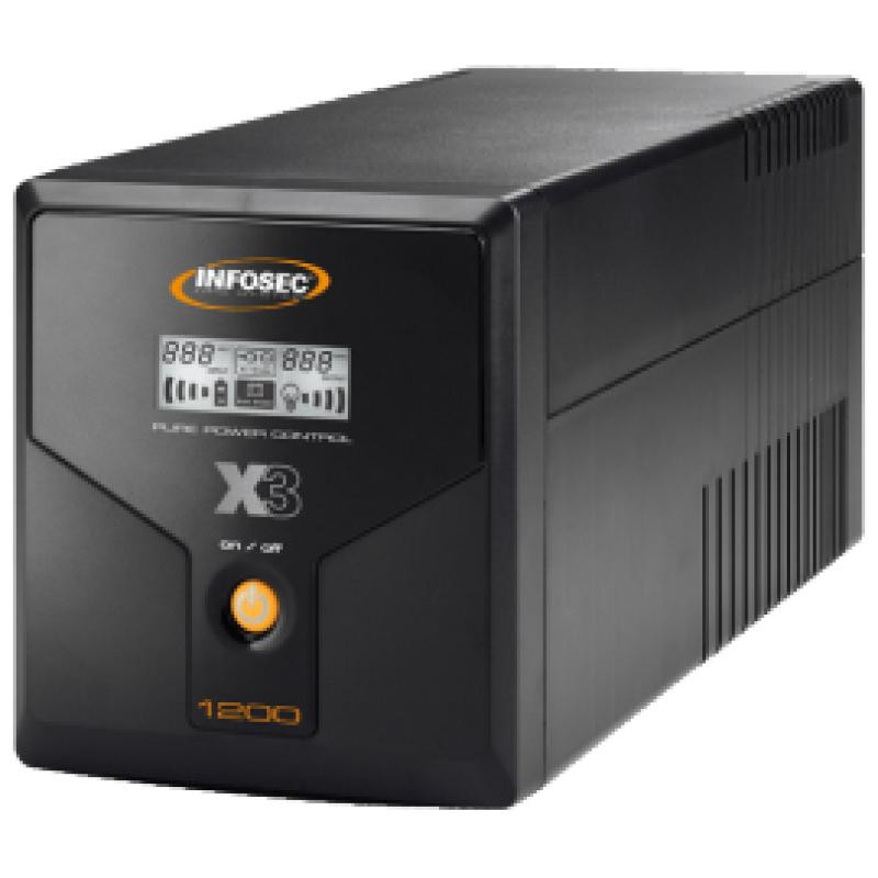 INFOSEC X3 EX LCD USB 1200 alimentation d'énergie non interruptible Interactivité de ligne 1,2 kVA 4 sortie(s) CA – Image 2