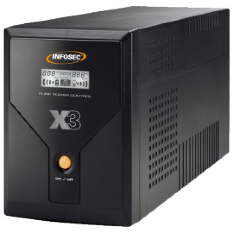 INFOSEC X3 EX LCD USB 1600 alimentation d'énergie non interruptible Interactivité de ligne 1,6 kVA 4 sortie(s) CA – Image 2
