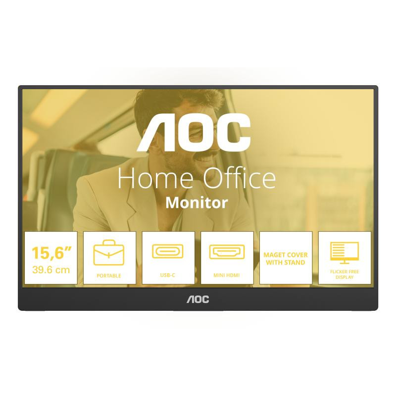 AOC 16T20E2 téléviseur et moniteur portables Moniteur portable Noir 39,6 cm (15.6") LED 1920 x 1080 pixels – Image 2