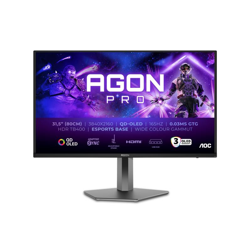 AOC AGON PRO AG326UD écran plat de PC 80 cm (31.5") 3840 x 2160 pixels 4K Ultra HD QD-OLED Noir – Image 2
