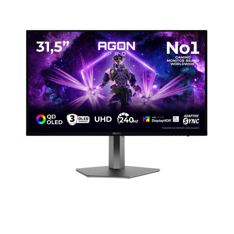 AOC AGON PRO AG326UZD2 écran plat de PC 80 cm (31.5") 3840 x 2160 pixels 4K Ultra HD OLED Noir