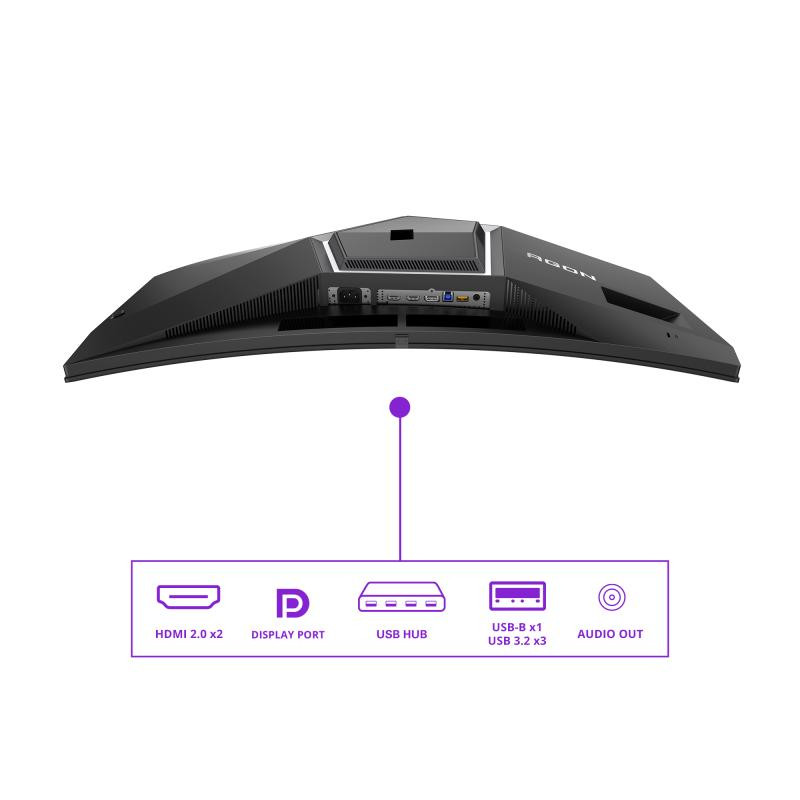 AOC AGON PRO AG346UCD écran plat de PC 86,4 cm (34") 3440 x 1440 pixels Wide Quad HD QD-OLED Noir, Gris – Image 4