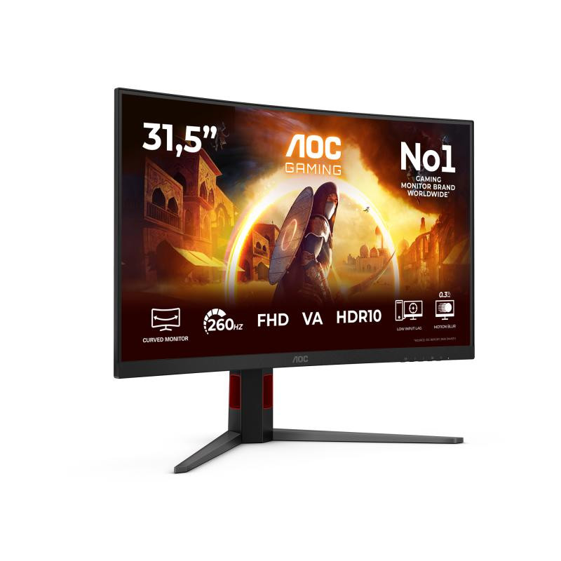 AOC G4 C32G4Z écran plat de PC 80 cm (31.5") 1920 x 1080 pixels Full HD LCD Noir, Rouge – Image 2