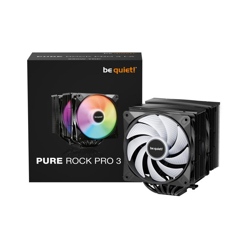 BE QUIET! be quiet! PURE ROCK PRO 3 Black| Ventirad double tour, socket Intel et AMD, finition noire, ARGB – Image 5