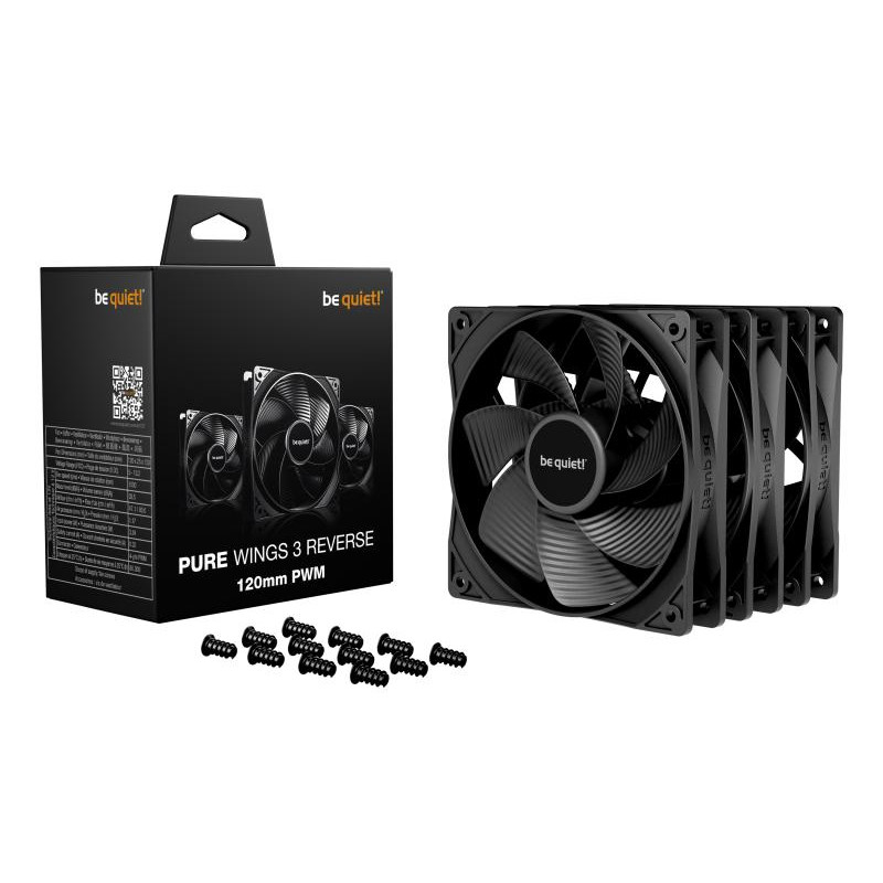 BE QUIET! be quiet! Light Wings 120 mm PWM Reverse Black | Ventilateur PC reverse blanc | Pack de 3 – Image 3