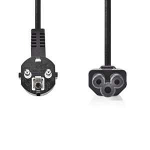NEDIS CABLE ALIMENTATION SECTEUR TREFLE -Prise de terre mâle COUDE DROIT 2M NOIR o