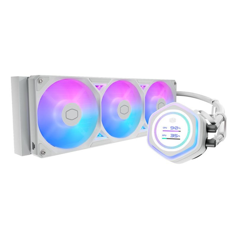 COOLER MASTER Cooler Master MasterLiquid Atmos II 360 LCD White Processeur Kit de refroidissement du liquide 12 cm Blanc 1 pièce(s)