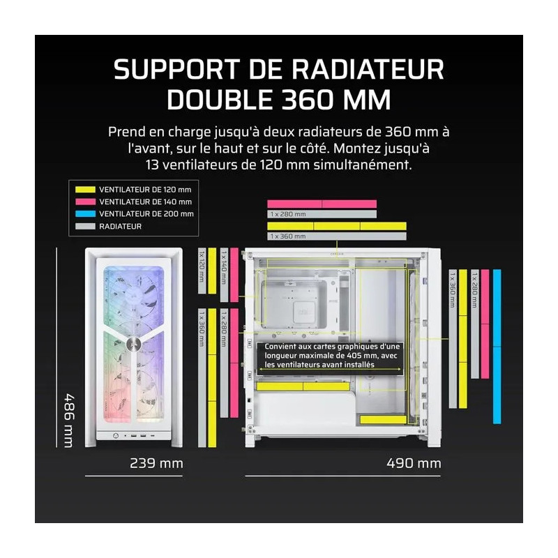 CORSAIR FRAME 4000X RS, WHITE – Image 3
