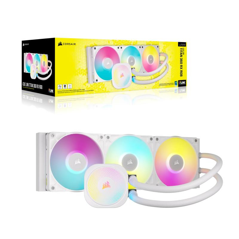 CORSAIR iCUE LINK TITAN RX RGB Processeur Refroidisseur de liquide tout-en-un 12 cm Blanc 1 pièce(s) – Image 5