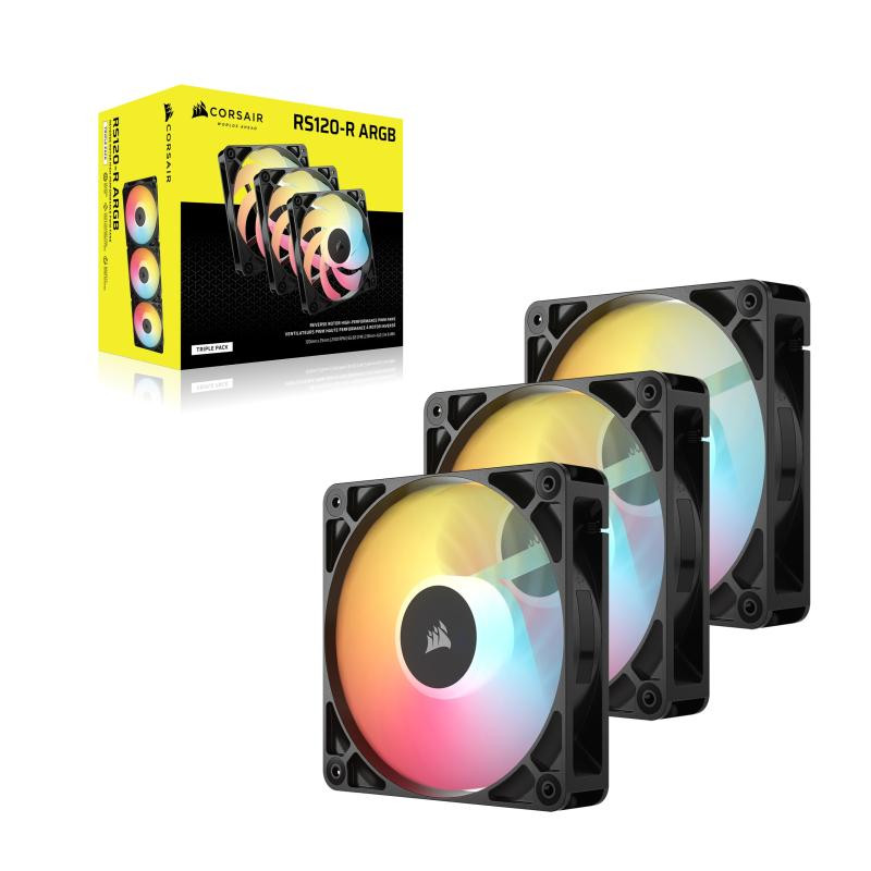 CORSAIR RS120-R ARGB Boitier PC Ventilateur 12 cm Noir 3 pièce(s) – Image 4