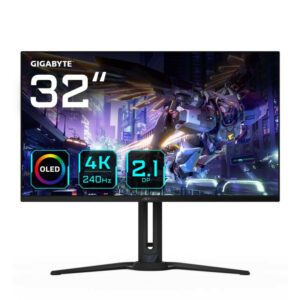 GIGABYTE AORUS Écran de jeu FO32U2P OLED de 32? - 3840 x 2160 (UHD), 240Hz, 0,03ms, 250 cd/m², KVM, FreeSync Premium Pro, DisplayHDR True Black 400, DisplayPort 2.1