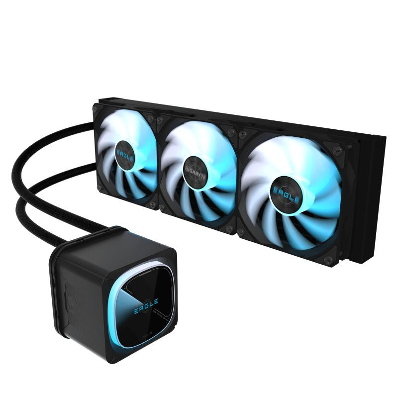 GIGABYTE EAGLE 360 Système de Refroidissement Liquide pour CPU - 3x120mm Ventilateurs ARGB, écran LCD couleur, DAISY-CHAIN, Compatible Intel LGA 1851 et AMD AM5 – Image 2