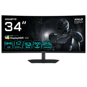 GIGABYTE G34WQC2 Moniteur Gaming Incurvé 34? WQHD - 3440 x 1440, 1500R, 200Hz, 1ms, 450 cd/m², AMD FreeSync Premium, DisplayHDR 400, HDMI 2.0, Displayport 1.4