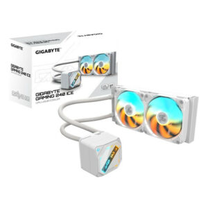 GIGABYTE GAMING 240 ICE Refroidisseur Liquide pour CPU - 2x120mm Ventilateurs ARGB, mécanisme d?emboîtement coulissant, DAISY-CHAIN, Compatible Intel LGA 1851 et AMD AM5