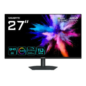 GIGABYTE GO27Q24A Moniteur Gaming OLED 27? 2K QHD - 2560 x 1440, 240Hz, 0.03ms, 400 cd/m², FreeSync Premium, G-Sync Compatible, HDMI 2.1, DisplayPort 1.4