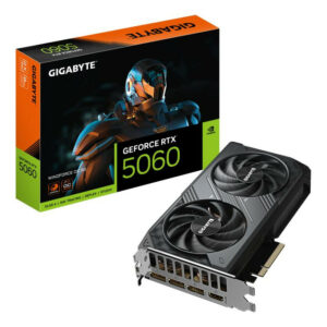 GIGABYTE GeForce RTX 5060 WINDFORCE OC 8G Carte Graphique - 8GB GDDR7, 128bit, PCI-E 5.0, 2512 MHz Fréquence du c?ur, 3 x DisplayPort, 1 x HDMI, GV-N5060WF2OC-8GD