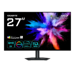 GIGABYTE GO27Q24G Moniteur Gaming OLED 27? 2K QHD - 2560 x 1440, 240Hz, 0.03ms, 275 cd/m², FreeSync Premium, G-Sync Compatible, HDMI 2.1, DisplayPort 1.4