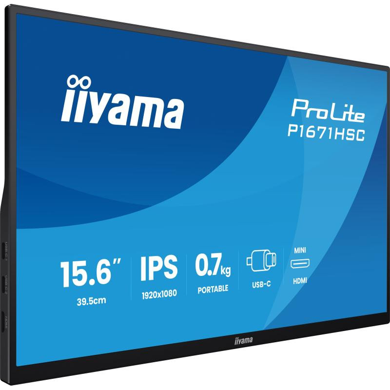 IIYAMA ProLite P1671HSC-B1 écran plat de PC 39,6 cm (15.6") 1920 x 1080 pixels Full HD LED Noir – Image 3