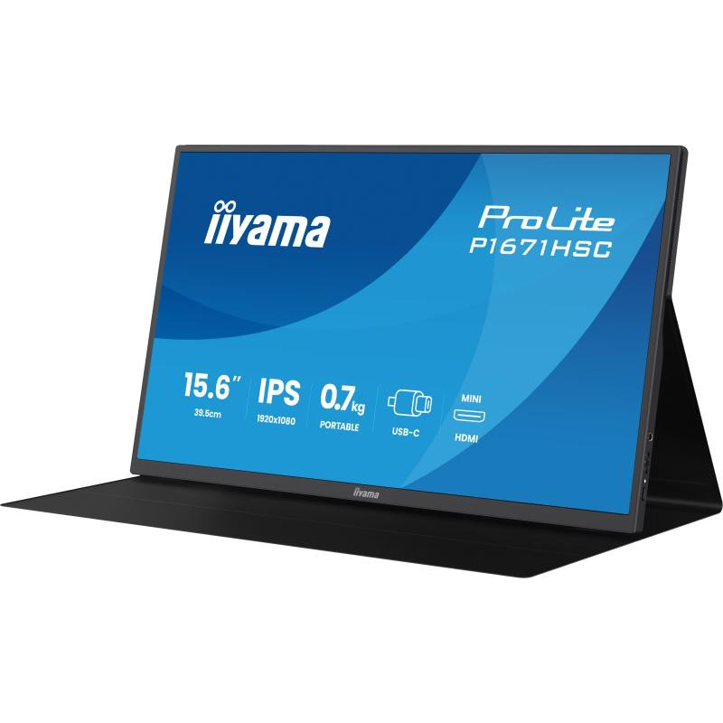 IIYAMA ProLite P1671HSC-B1 écran plat de PC 39,6 cm (15.6") 1920 x 1080 pixels Full HD LED Noir – Image 6