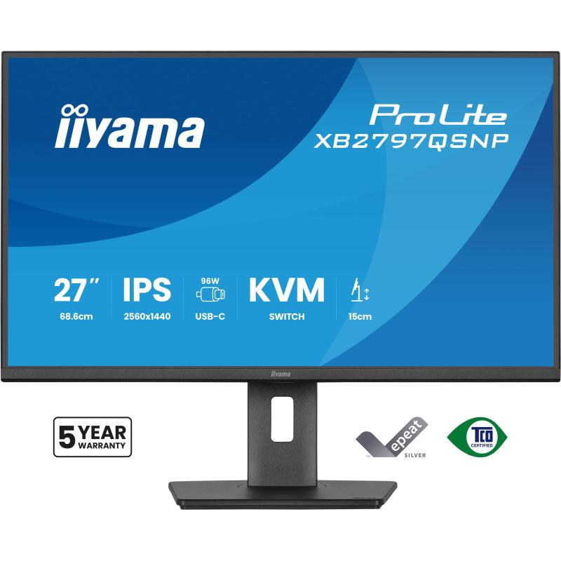 IIYAMA ProLite XB2797QSNP-B1 écran plat de PC 68,6 cm (27") 2560 x 1440 pixels Quad HD LCD Noir – Image 2