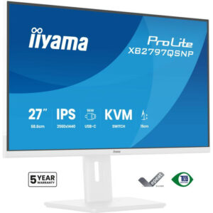 IIYAMA ProLite XB2797QSNP-W1 écran plat de PC 68,6 cm (27") 2560 x 1440 pixels Quad HD LCD Blanc