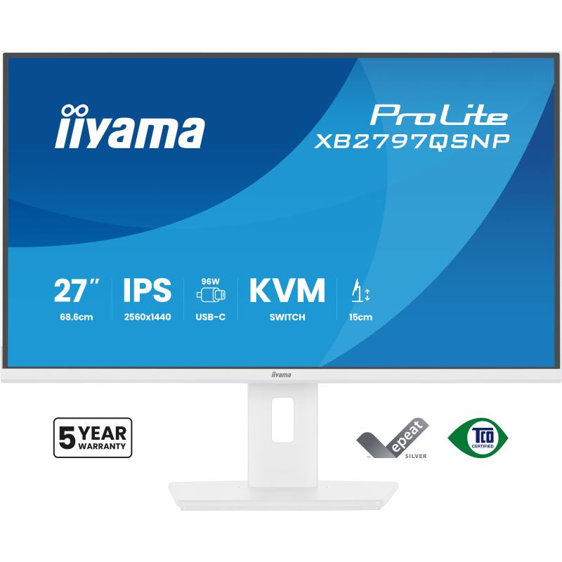 IIYAMA ProLite XB2797QSNP-W1 écran plat de PC 68,6 cm (27") 2560 x 1440 pixels Quad HD LCD Blanc – Image 2