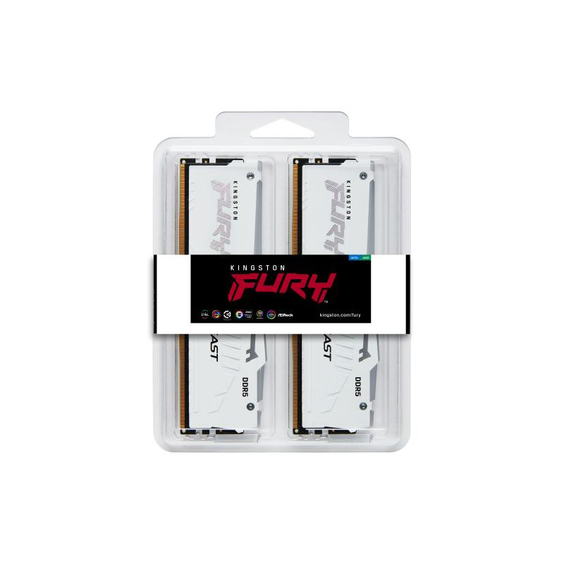KINGSTON Technology FURY Beast 32GB 6000MT/s DDR5 CL36 DIMM (Kits de 2) White RGB EXPO – Image 5