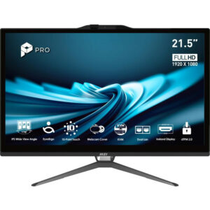 MSI Pro AP222T 14MA-613EU Intel® Core i3 i3-14100 54,6 cm (21.5") 1920 x 1080 pixels Écran tactile PC All-in-One 8 Go DDR4-SDRAM 512 Go SSD Windows 11 Home Wi-Fi 5 (802.11ac) Noir