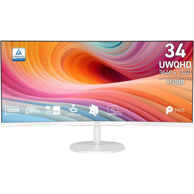 MSI Pro MP341CQW E12 écran plat de PC 86,4 cm (34") 3440 x 1440 pixels UltraWide Quad HD Blanc – Image 3