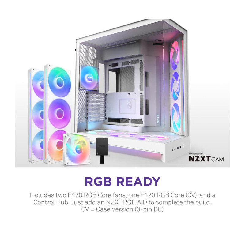 NZXT H9 Flow RGB+ All White – Image 3