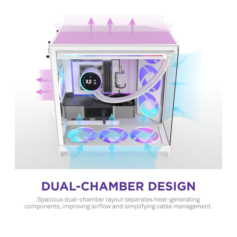 NZXT H9 Flow RGB+ All White – Image 6