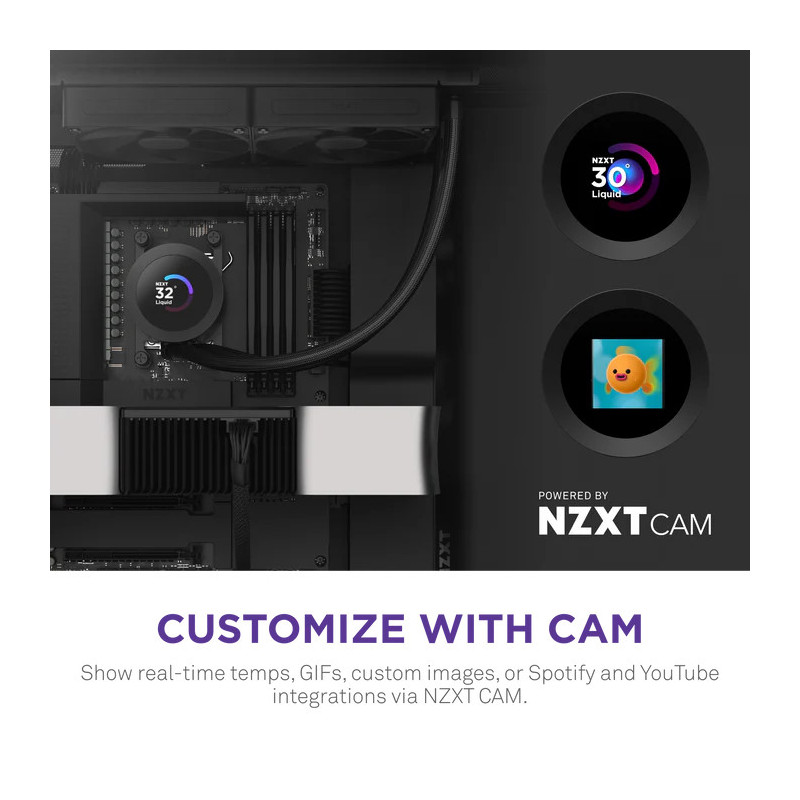NZXT Kraken Plus 240 Processeur Refroidisseur de liquide tout-en-un 12 cm Noir – Image 5