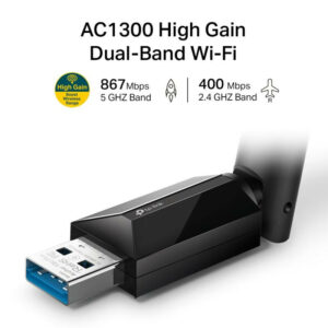 TP-LINK Archer T3U Plus - Adaptateur WiFi bi-bande AC1300 USB Gain Elevé