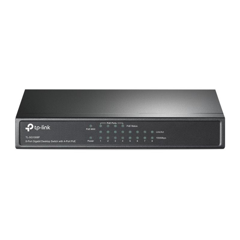 TP-LINK TL-SG1008P Géré Gigabit Ethernet (10/100/1000) Connexion Ethernet, supportant l'alimentation via ce port (PoE) Gris – Image 2