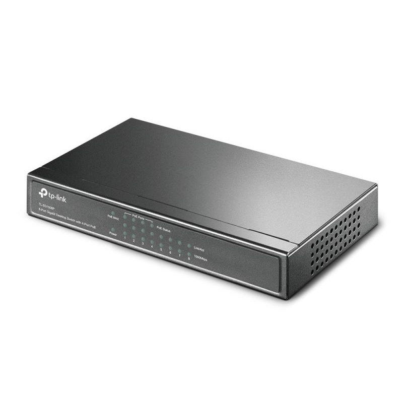 TP-LINK TL-SG1008P Géré Gigabit Ethernet (10/100/1000) Connexion Ethernet, supportant l'alimentation via ce port (PoE) Gris – Image 3