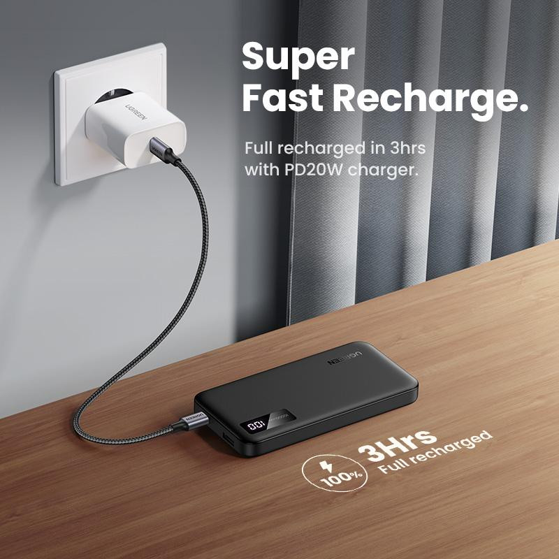 UGREEN Batterie Ext 10000mAh + 2 Ports Gris *25742 – Image 5