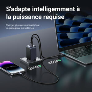 UGREEN Chargeur Rapide 65W PD 3 Ports *35042