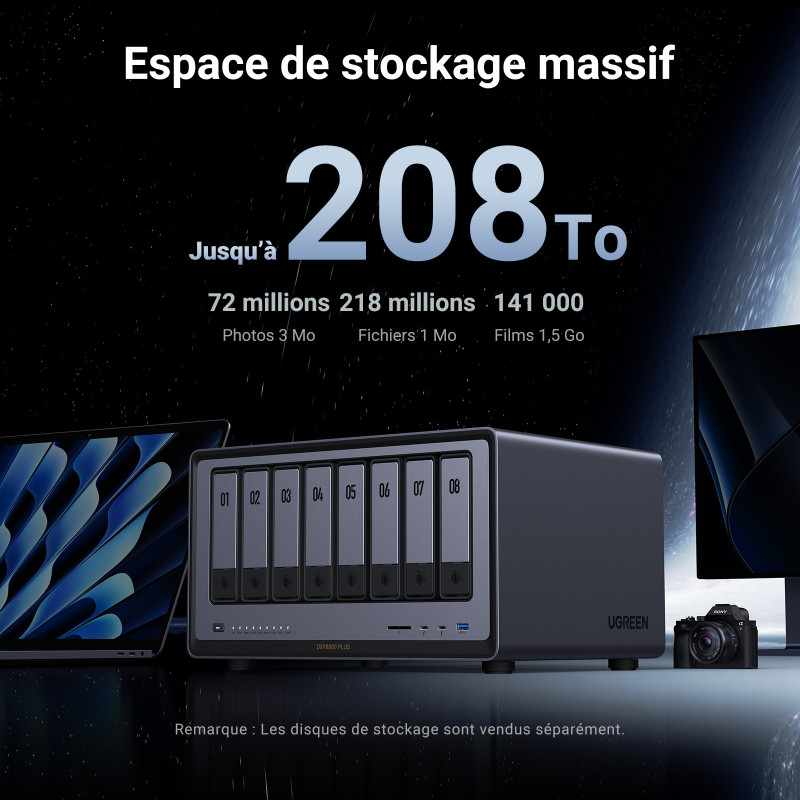 UGREEN 35127B serveur de stockage NAS Bureau Intel® Core i5 i5-1235U 8 Go DDR5 0 To UGOS Pro Gris – Image 6
