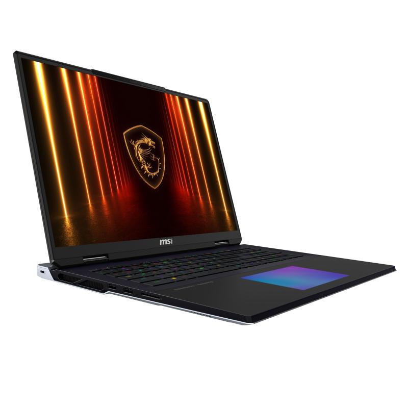MSI MSI Titan 18 HX AI A2XWIG-605FR Intel Core Ultra 9 285HX Ordinateur portable 45,7 cm (18") UHD+ 64 Go DDR5-SDRAM 6 To SSD NVIDIA GeForce RTX 5080 Wi-Fi 7 (802.11be) Windows 11 Pro Noir AZERTY Français – Image 3